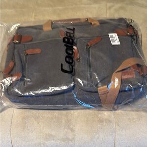 Gray and Brown Men's Bag